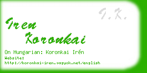 iren koronkai business card