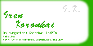 iren koronkai business card